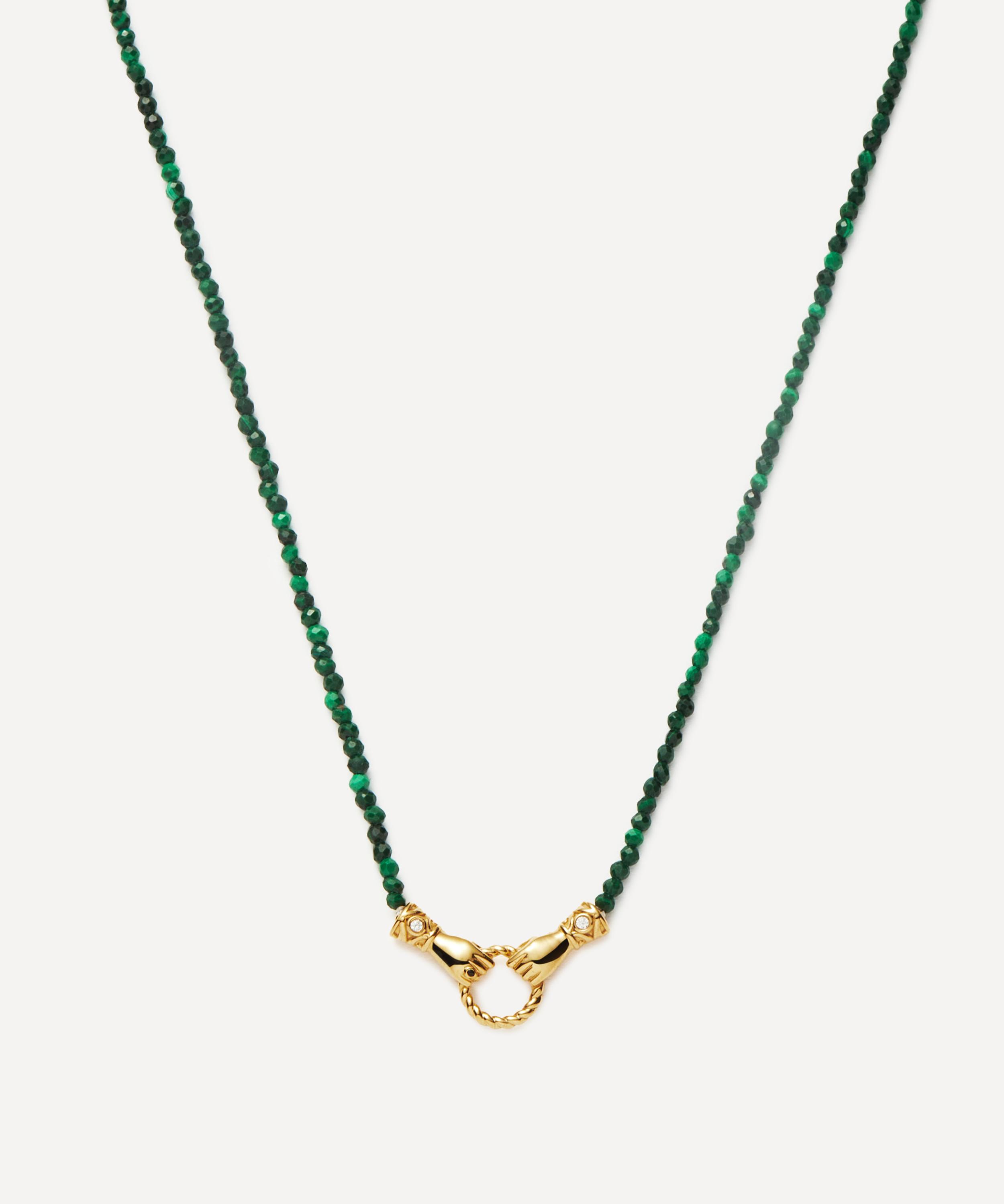 X Harris Reed 18ct Gold-Plated In Good Hands Beaded Gemstone Necklace