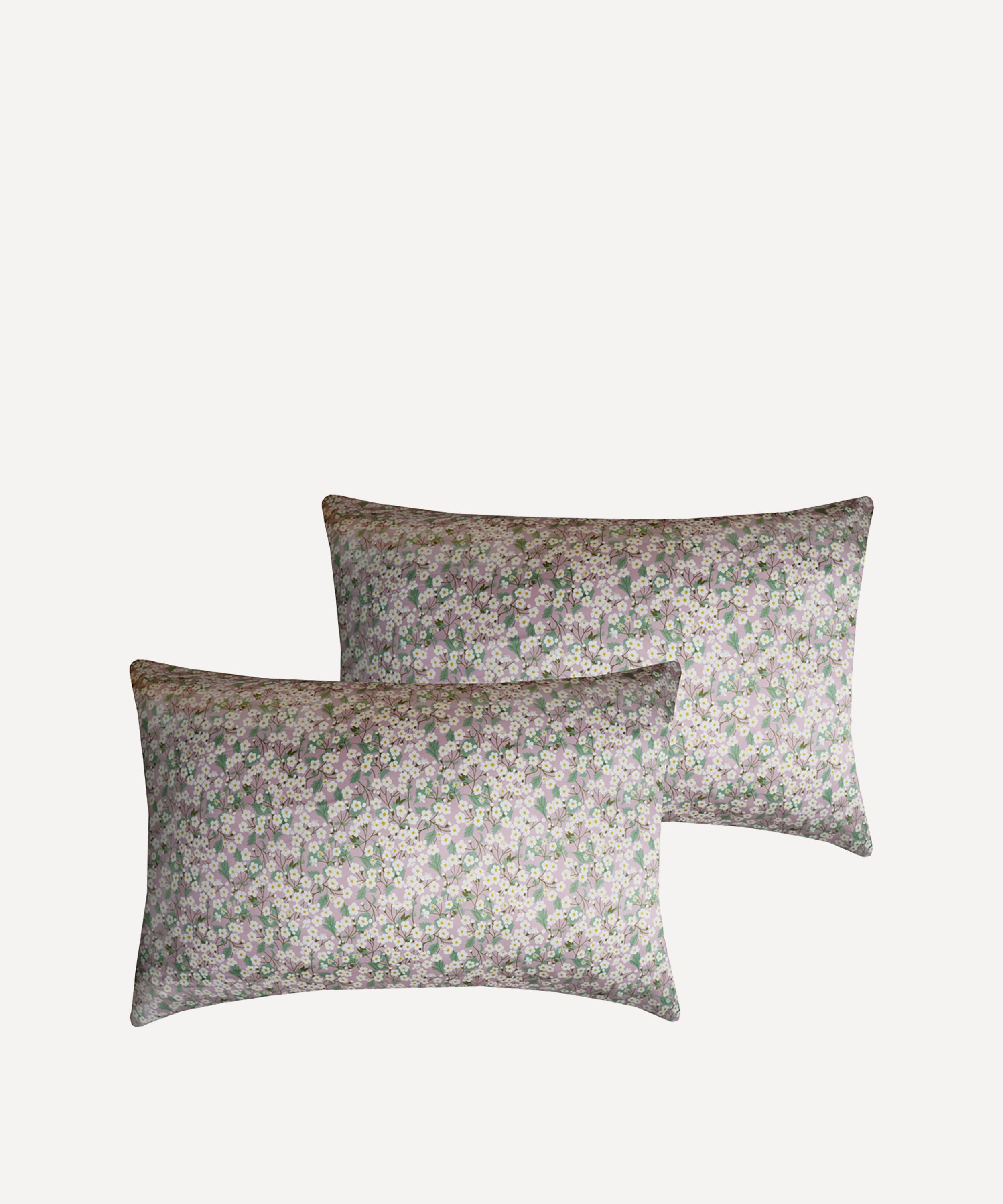 Mitsi Powder Pink Silk Pillowcases Set of Two