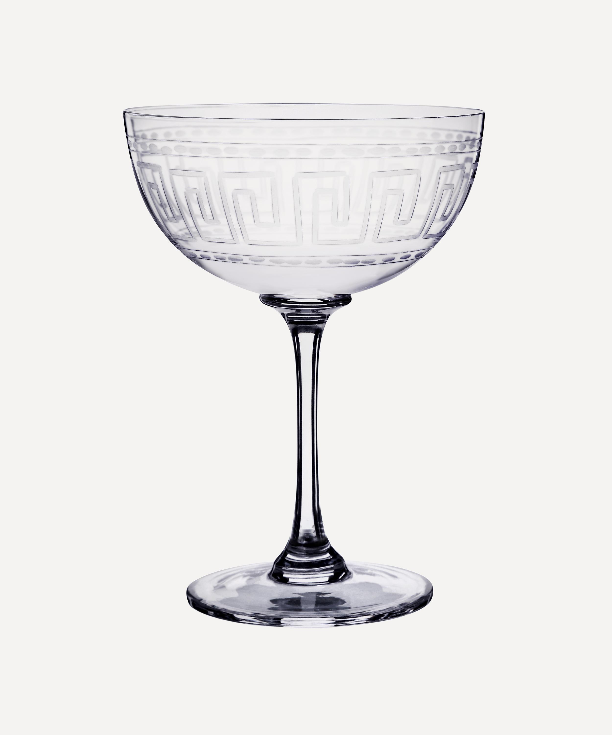 Set of Six Greek Key Champagne Coupes