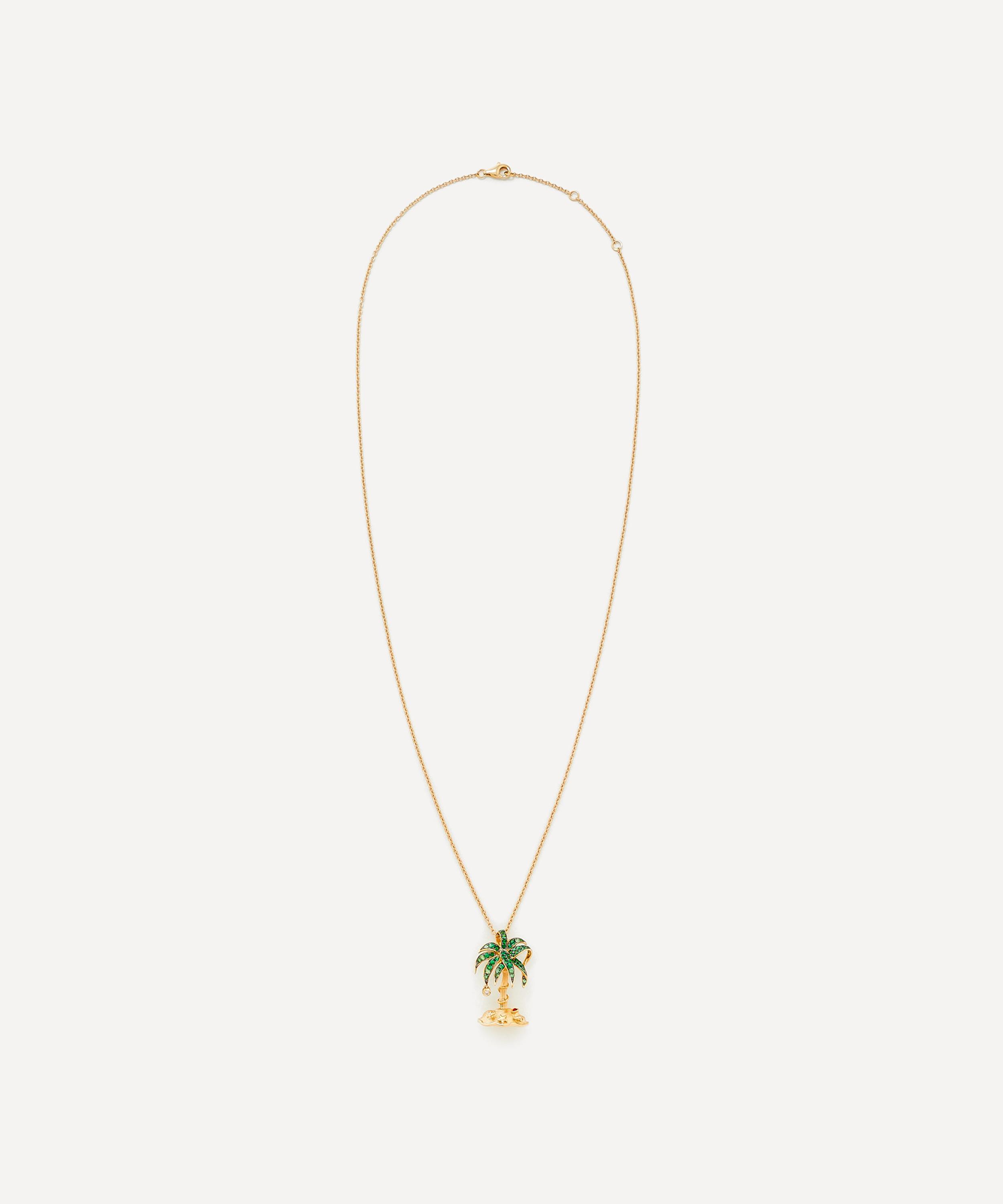 18ct Gold Paradise Island Palm Pendant Necklace