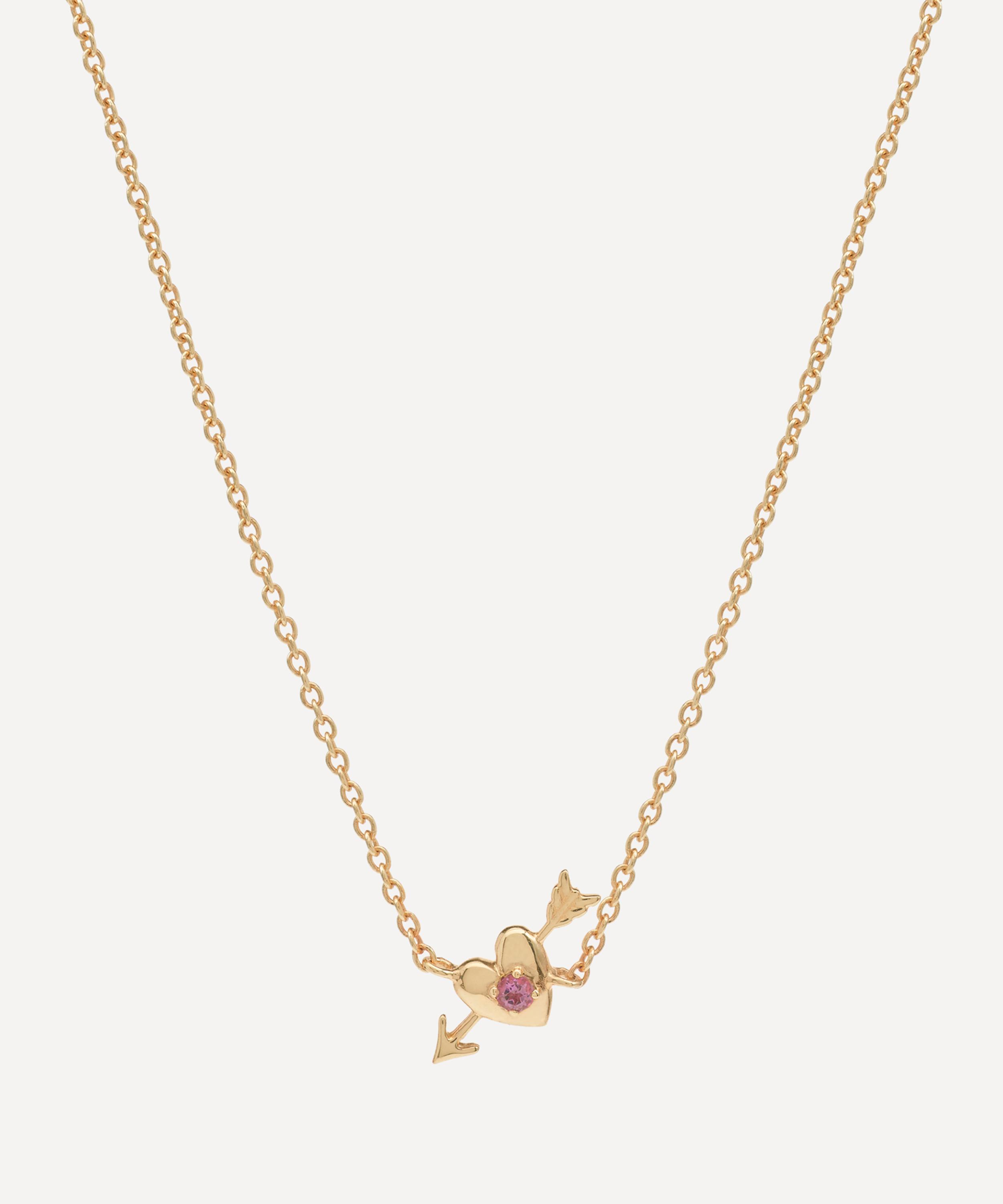 x Liberty 14ct Gold Arrowed Heart Pendant Necklace