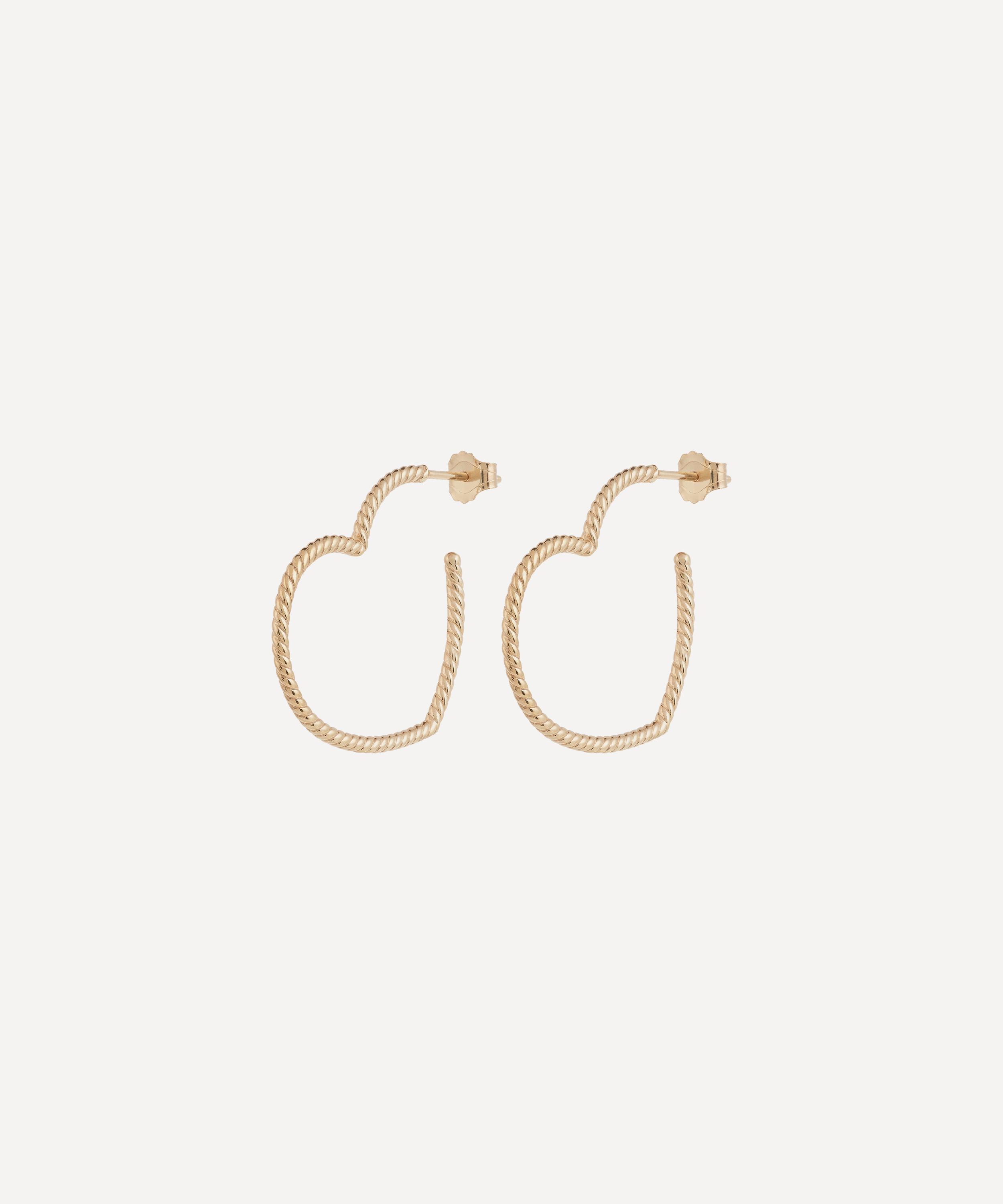 9ct Gold Lace and Love Hoop Earrings