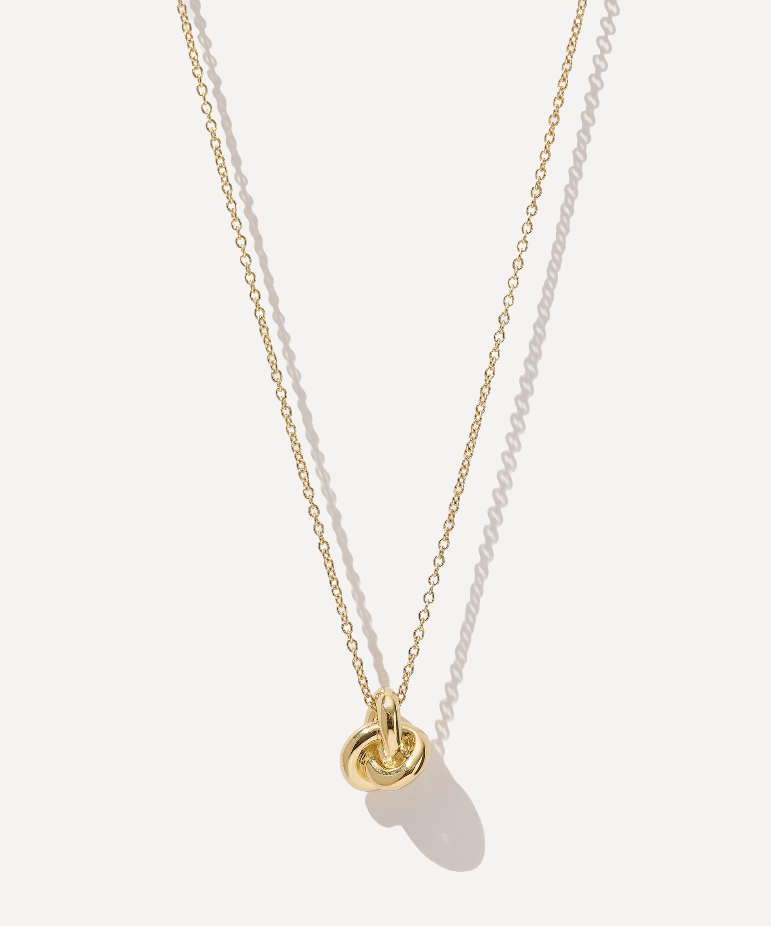 14ct Gold-Plated Vermeil Silver Long Knot Pendant Necklace