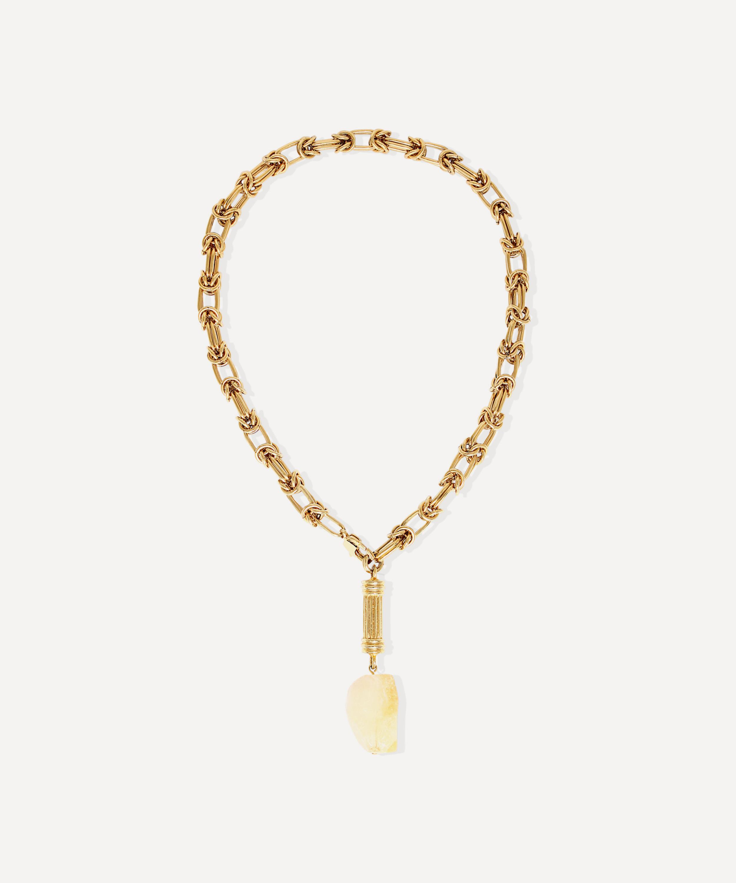 18ct Gold-Plated Alexandria Citrine Lariat Necklace
