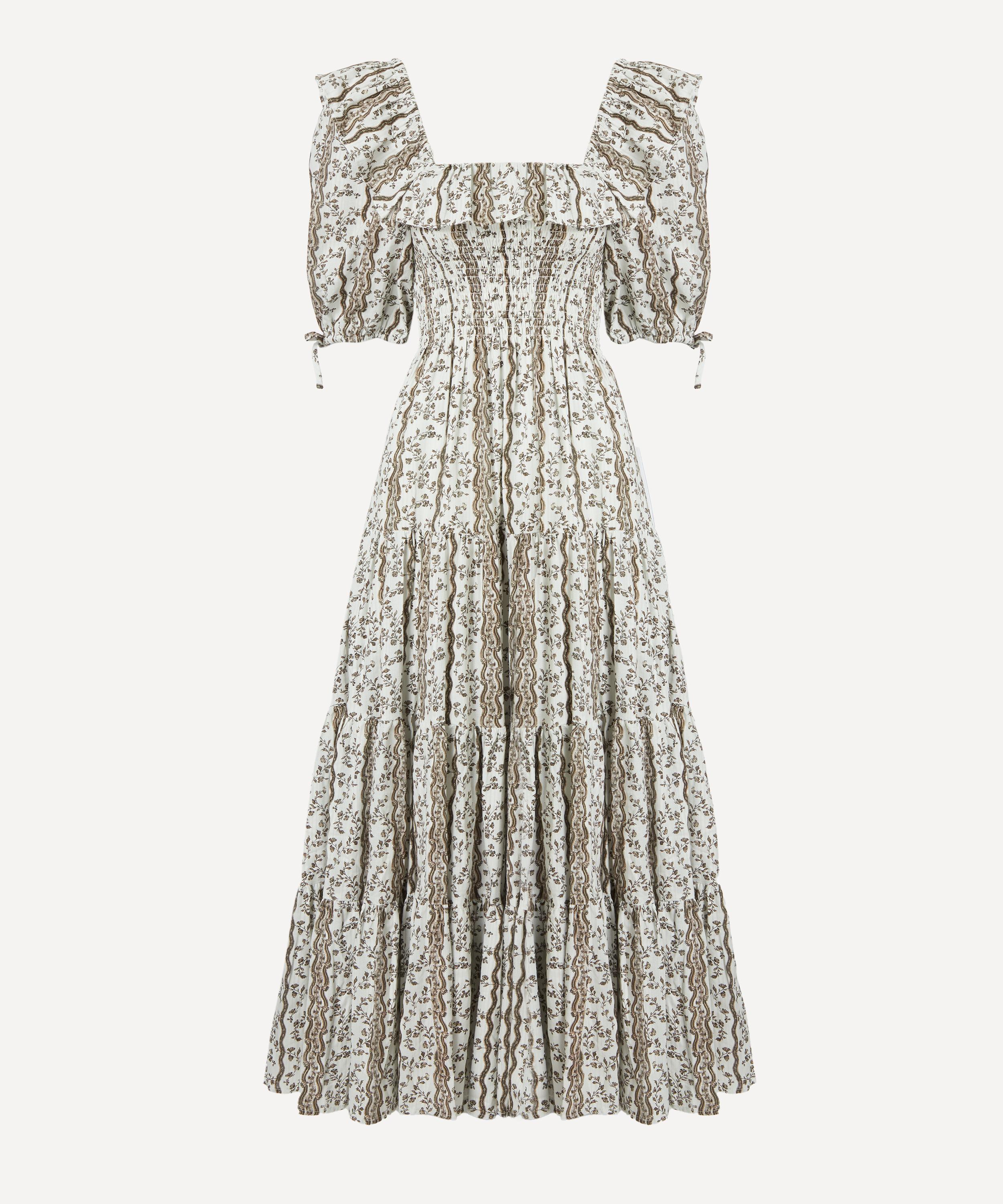 Mocha Provencal Floral Corinne Nap Dress