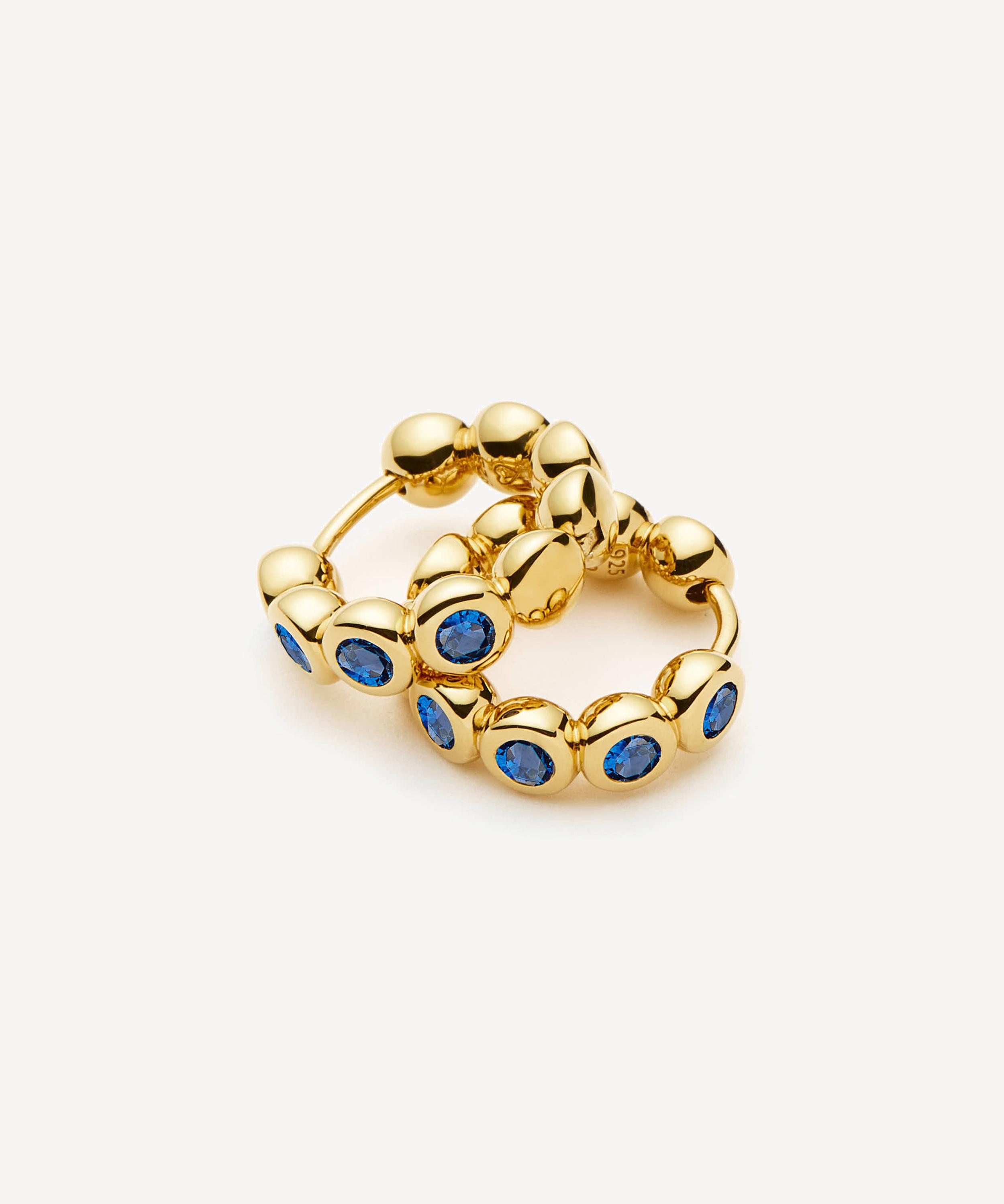 18ct Gold-Plated Vermeil Silver Tennis Small Hoop Earrings