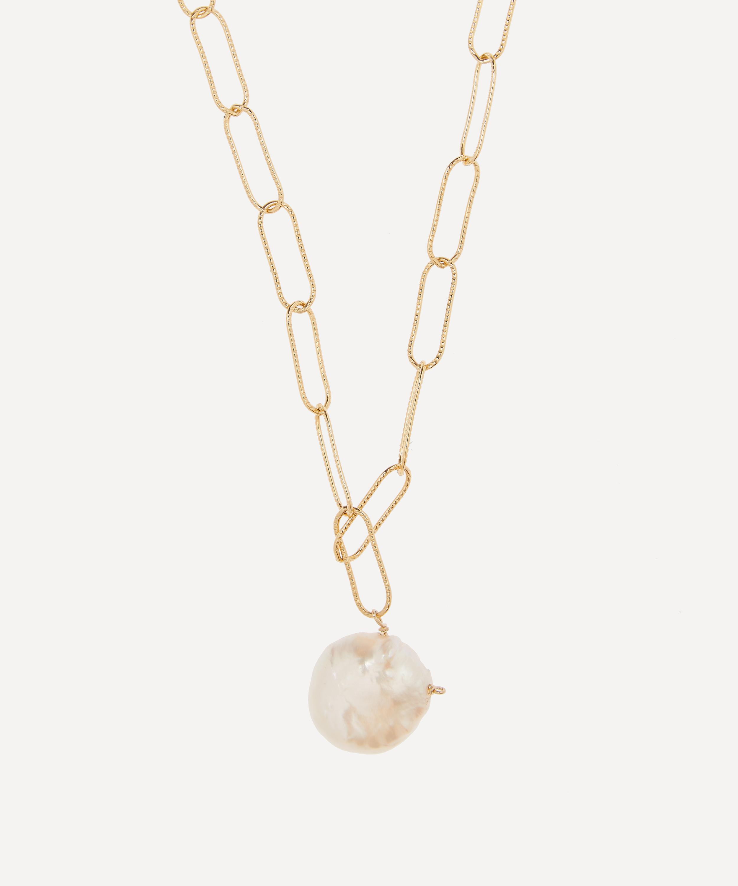 Gold-Plated The Water Bearer Baroque Pearl Pendant Necklace