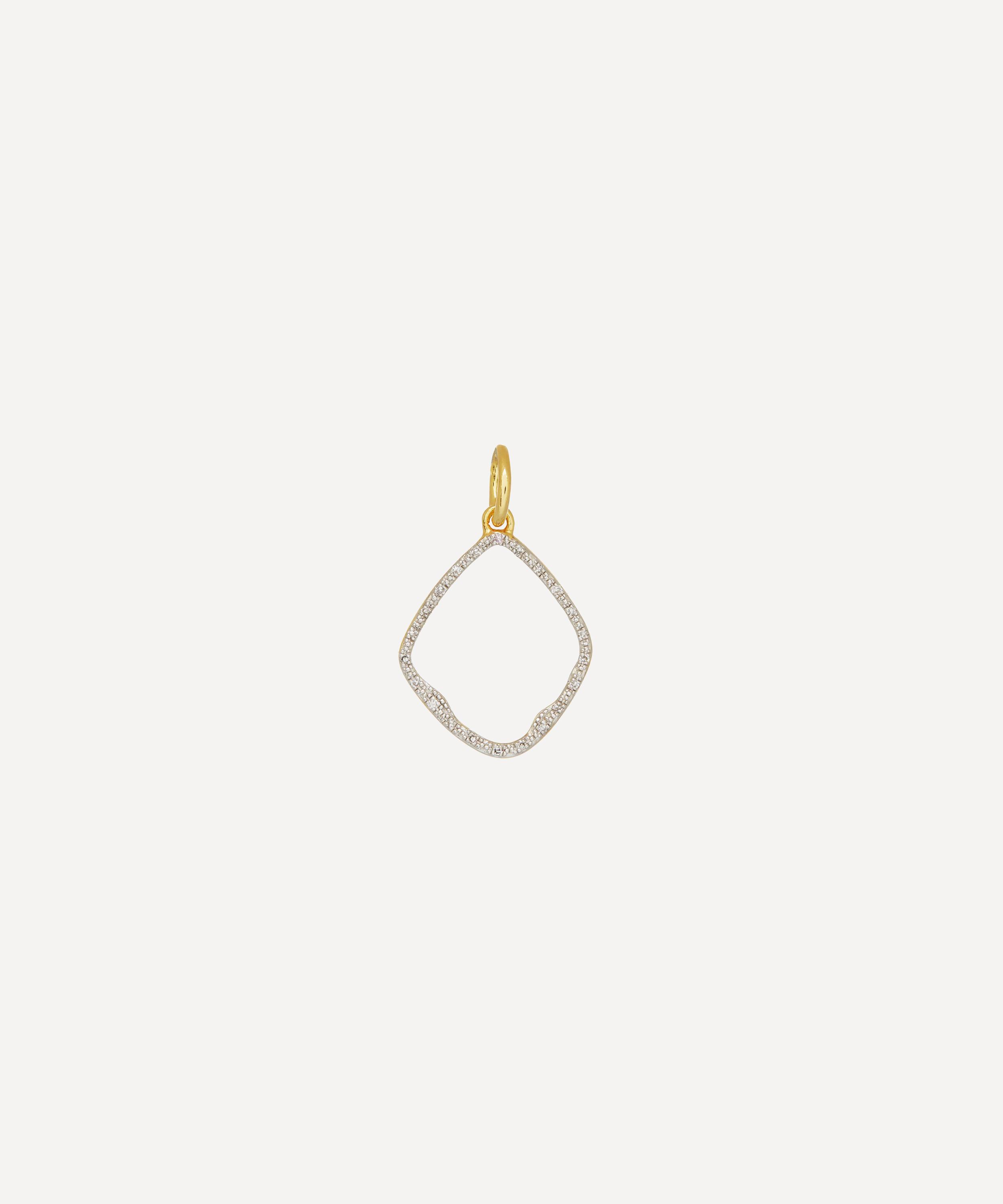 Gold Plated Vermeil Silver Riva Diamond Hoop Pendant Charm
