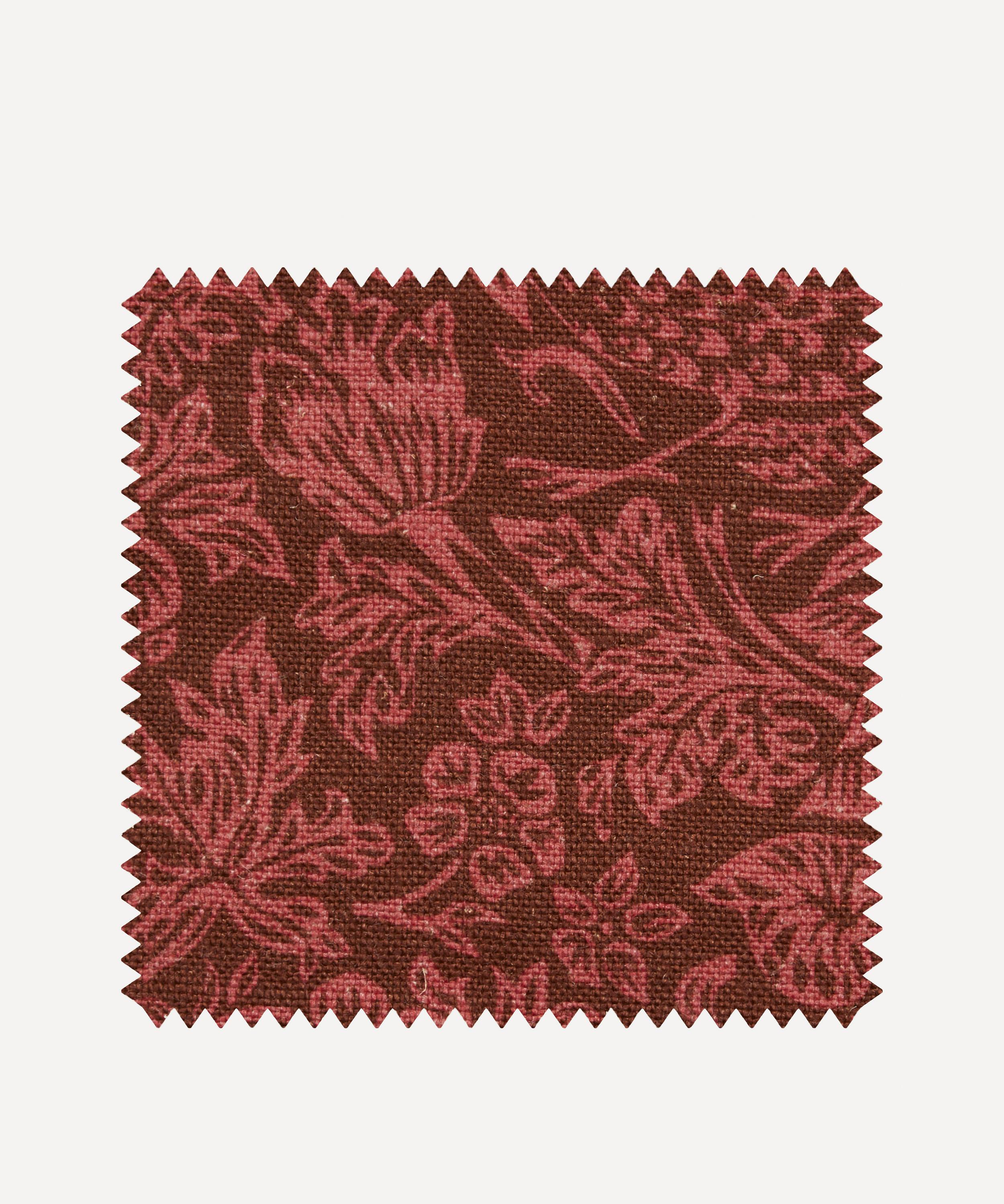 Fabric Swatch - Strawberry Meadowfield Ladbroke Linen in Lacquer