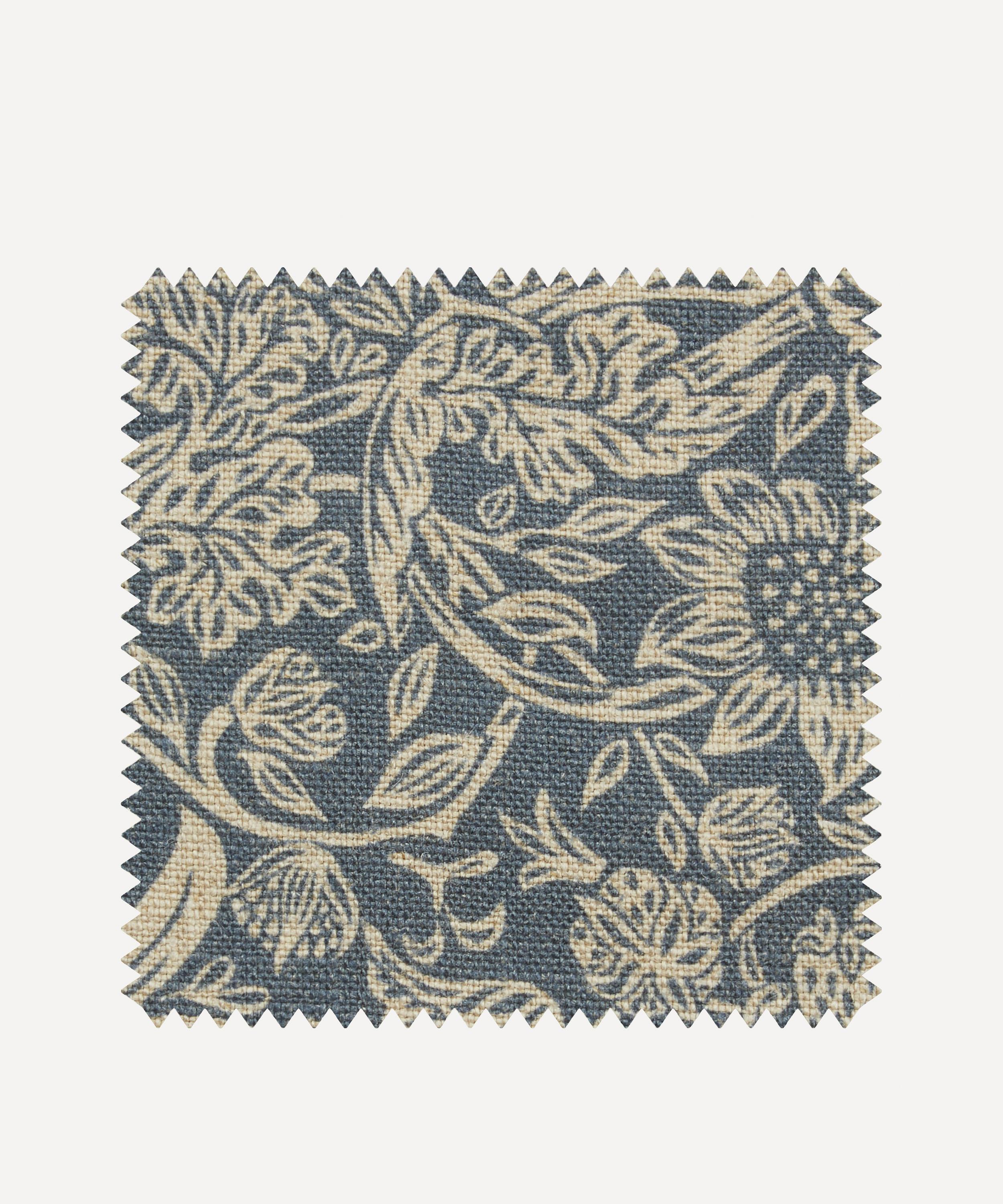 Fabric Swatch - Strawberry Meadowfield Ladbroke Linen in Lapis
