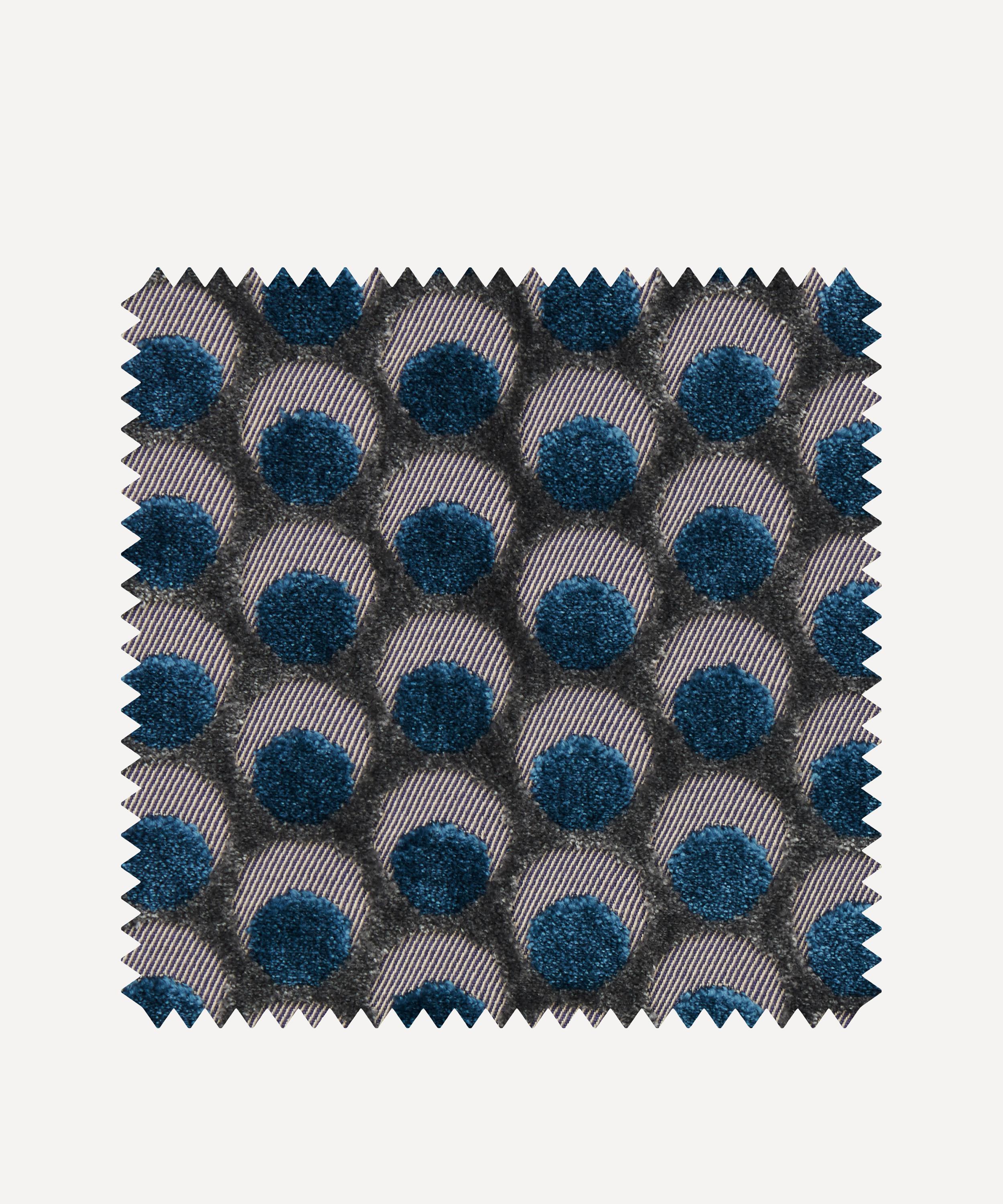 Fabric Swatch - Ottoman Spot Cut Velvet in Lapis