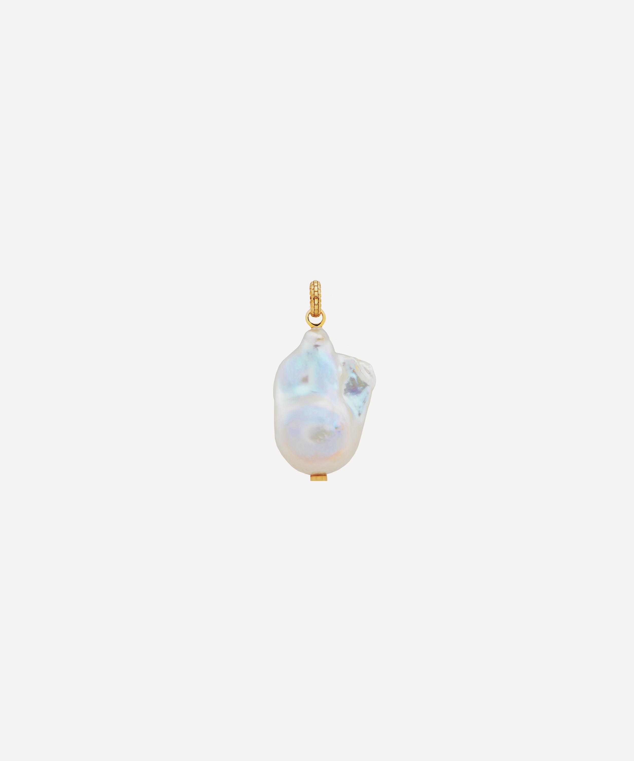 18ct Gold Plated Vermeil Silver Large Baroque Pearl Pendant Charm
