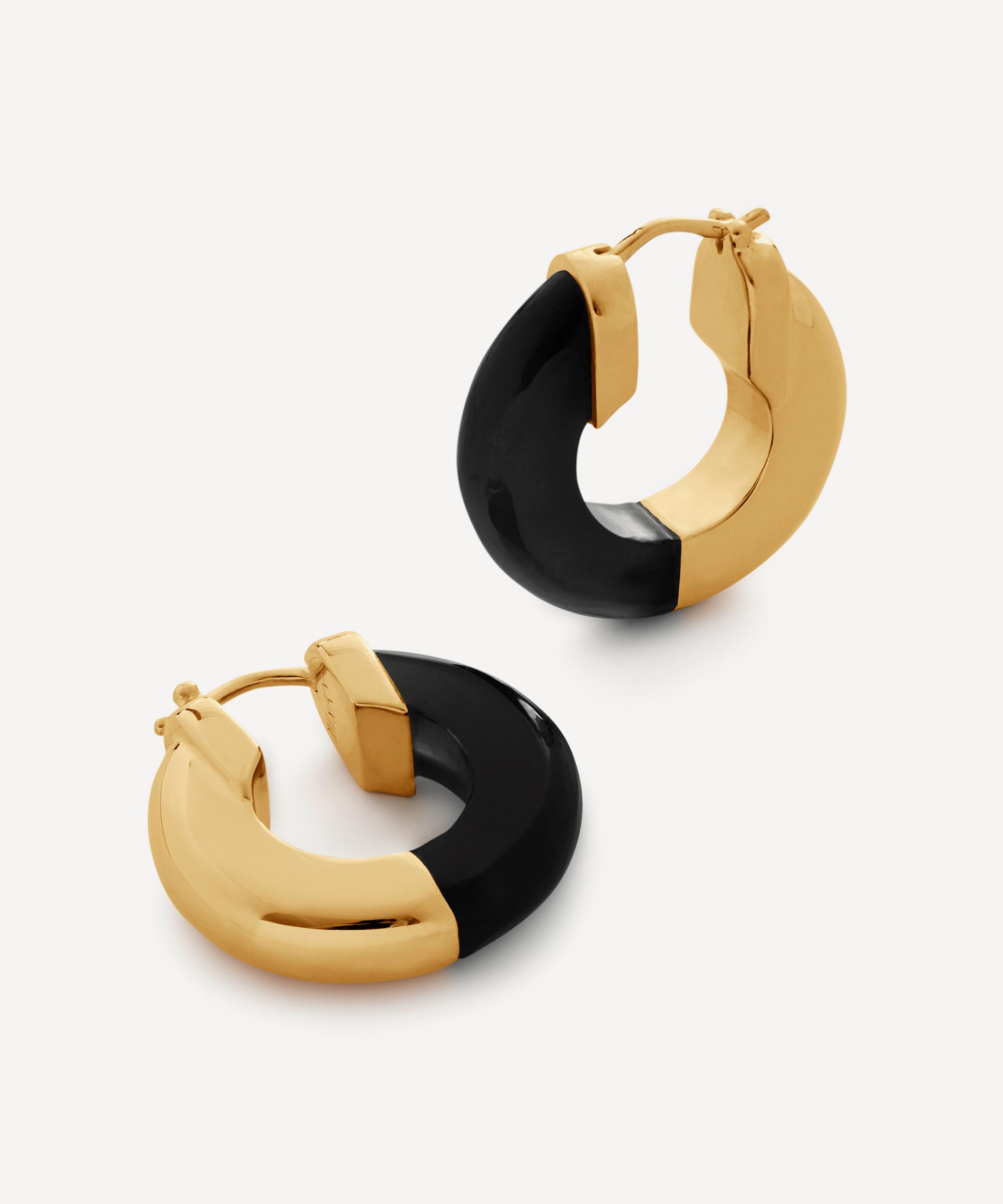 X Kate Young 18ct Gold-Plated Vermeil Silver Gemstone Small Hoop Earrings