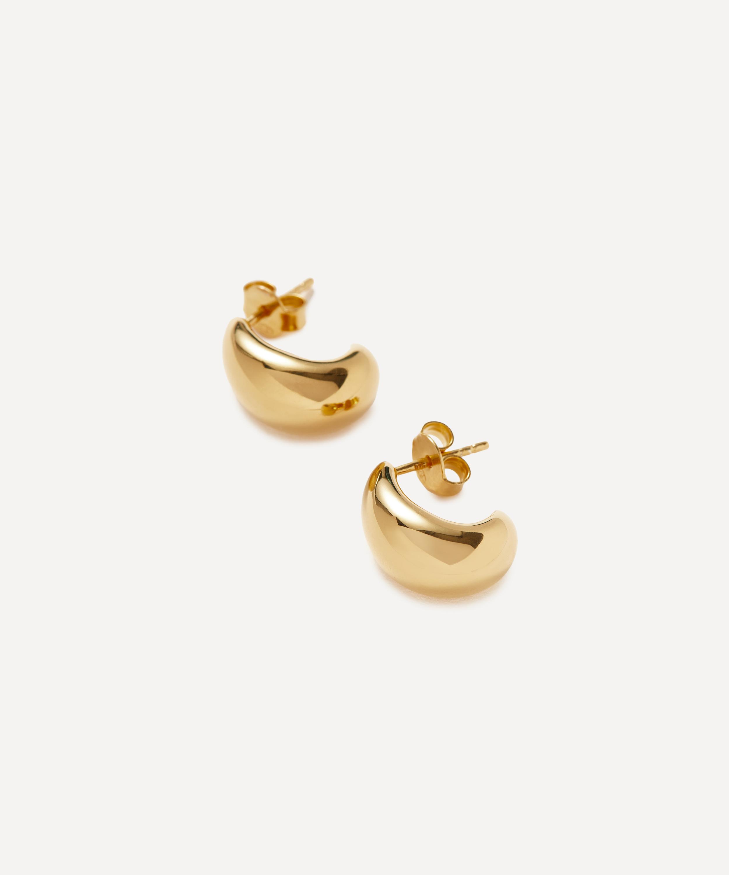 X Savi 18ct Gold-Plated Vermeil Silver Dome Mini Hoop Earrings