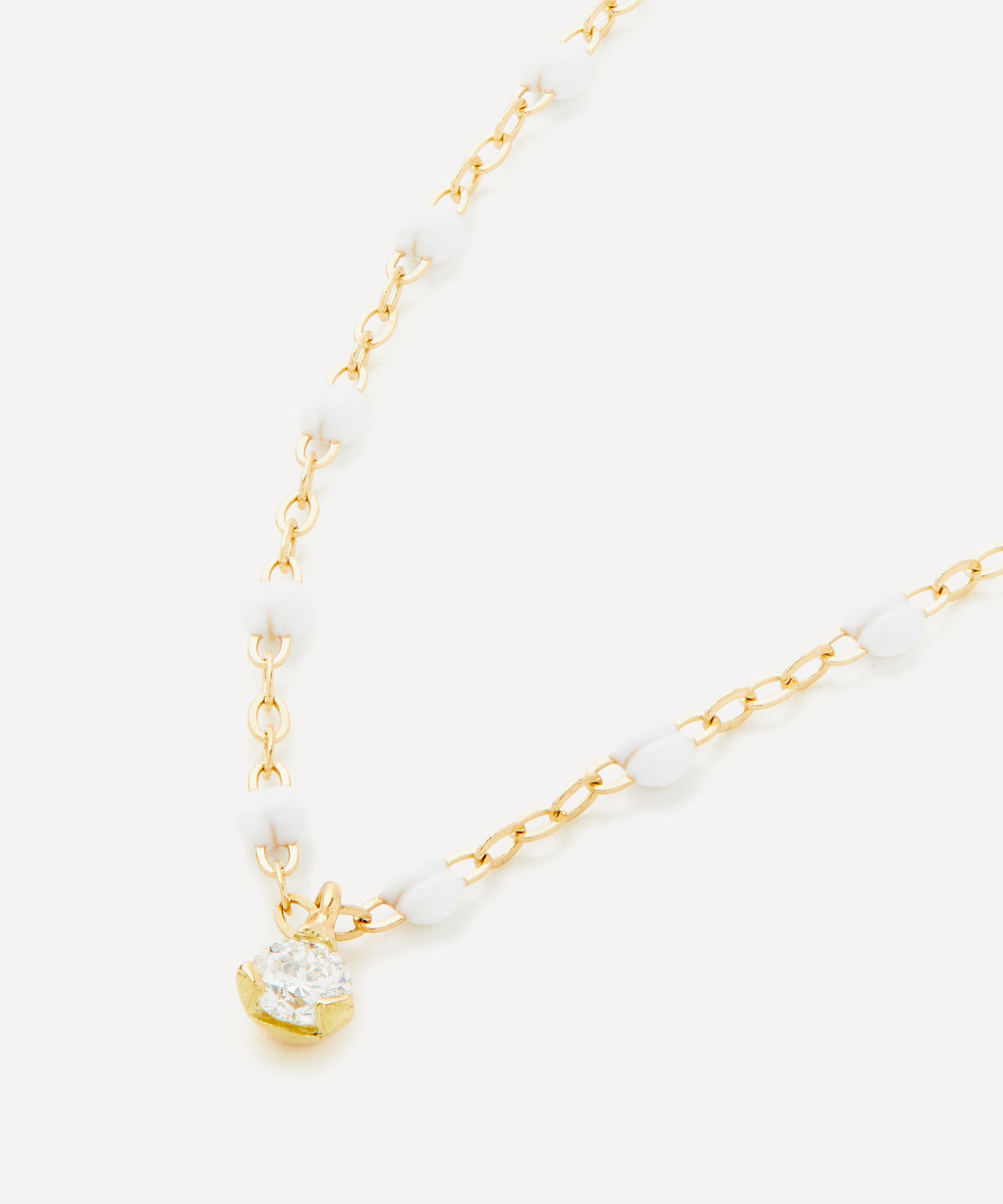 18ct Gold Classic Gigi Supreme Diamond And Resin Bead Necklace