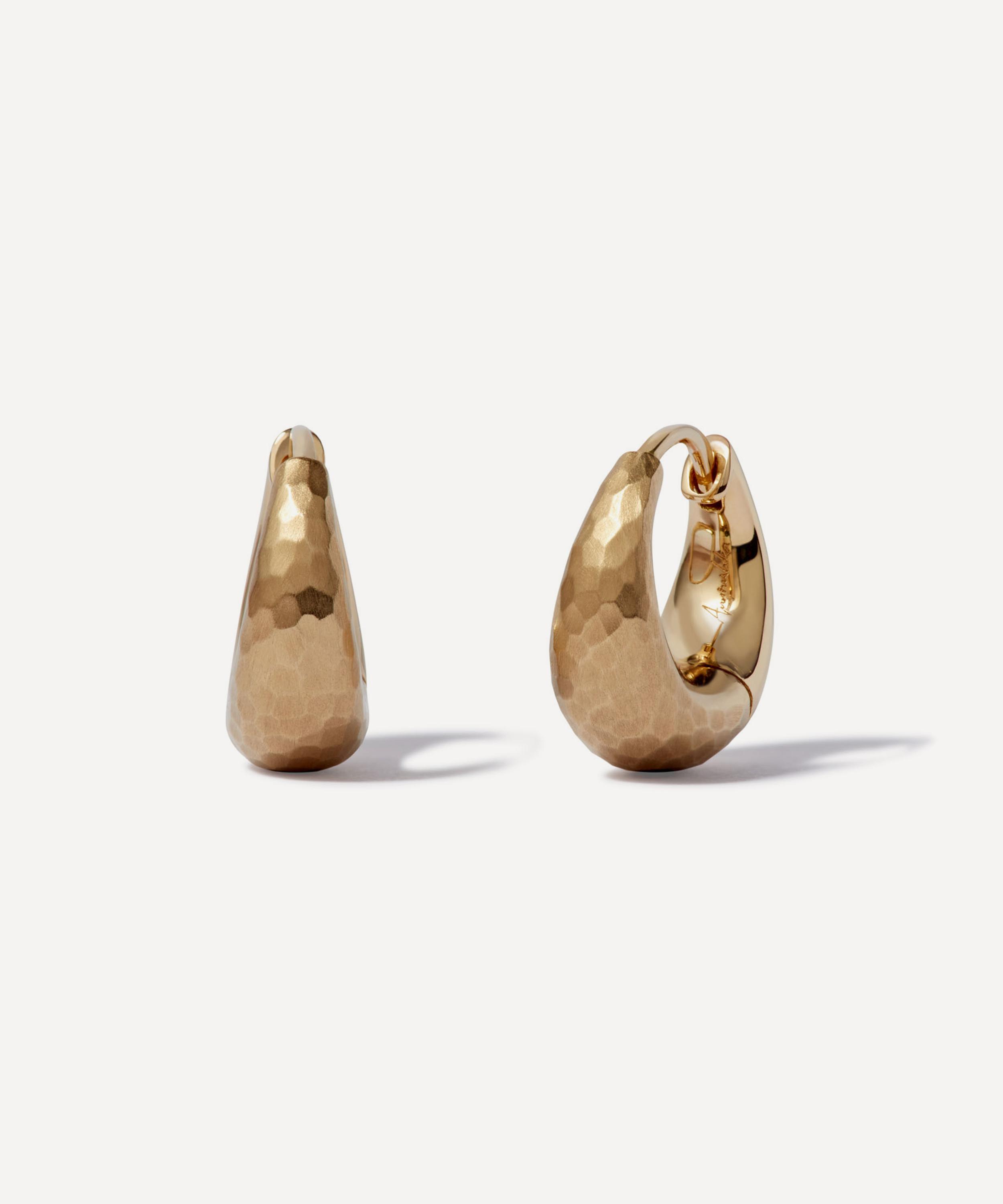 18ct Gold Organza Huggie Hoop Earrings