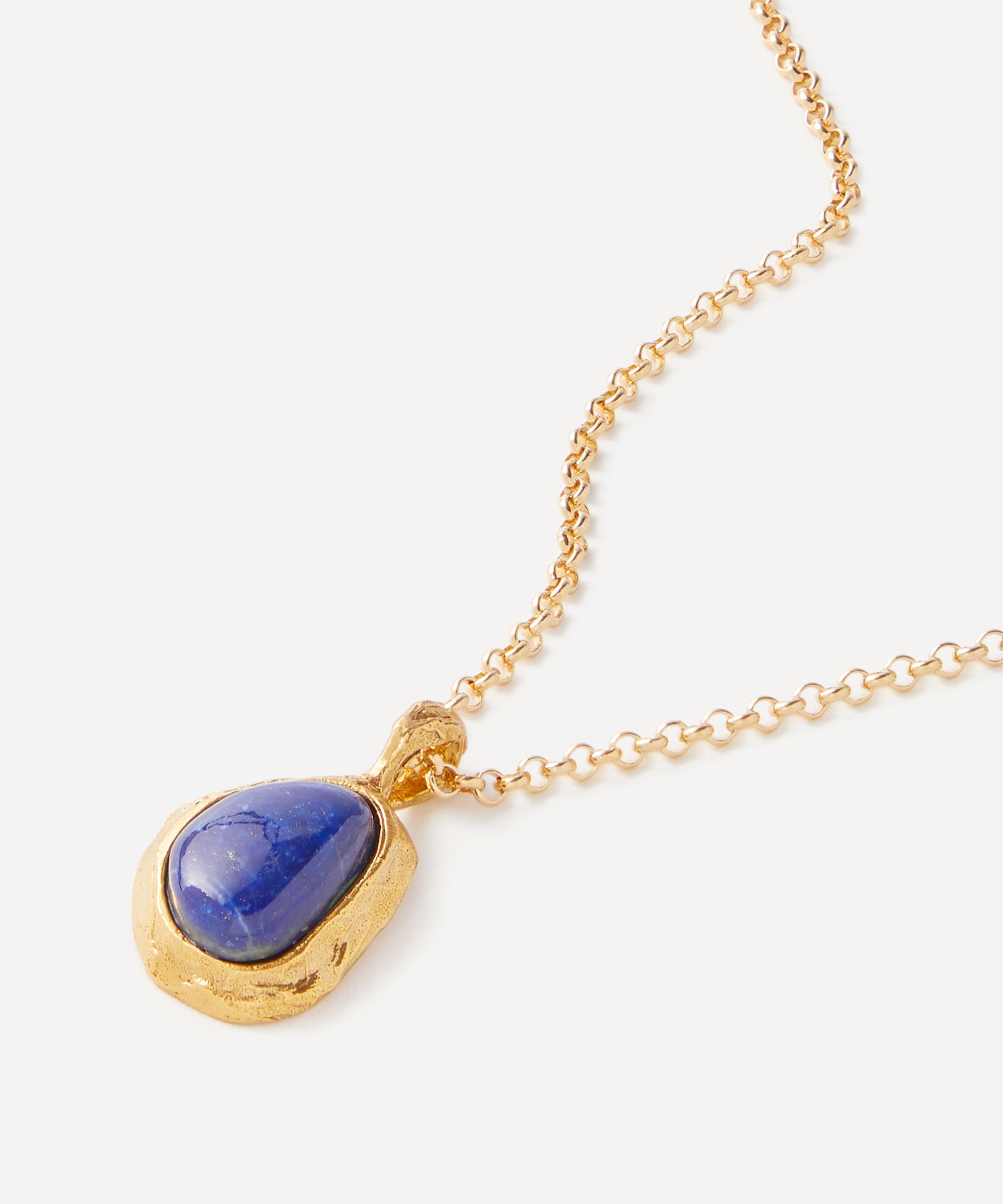 24ct Gold-Plated The Droplet of The Horizon Lapis Lazuli Necklace