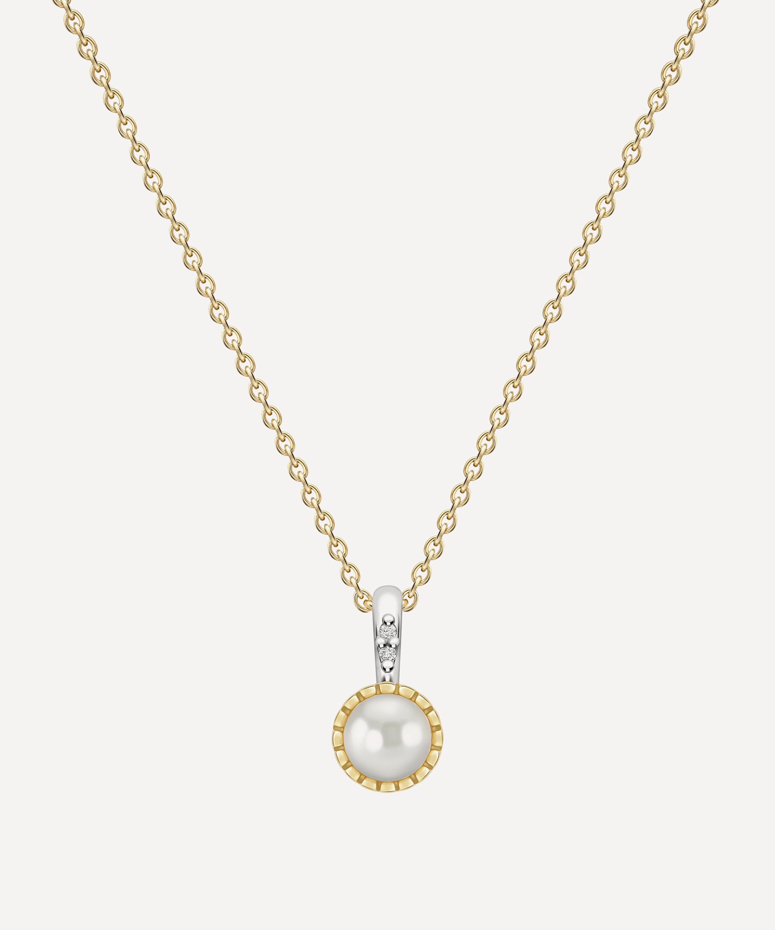 22ct Gold-Plated Vermeil Silver June Pearl Birthstone Pendant Necklace