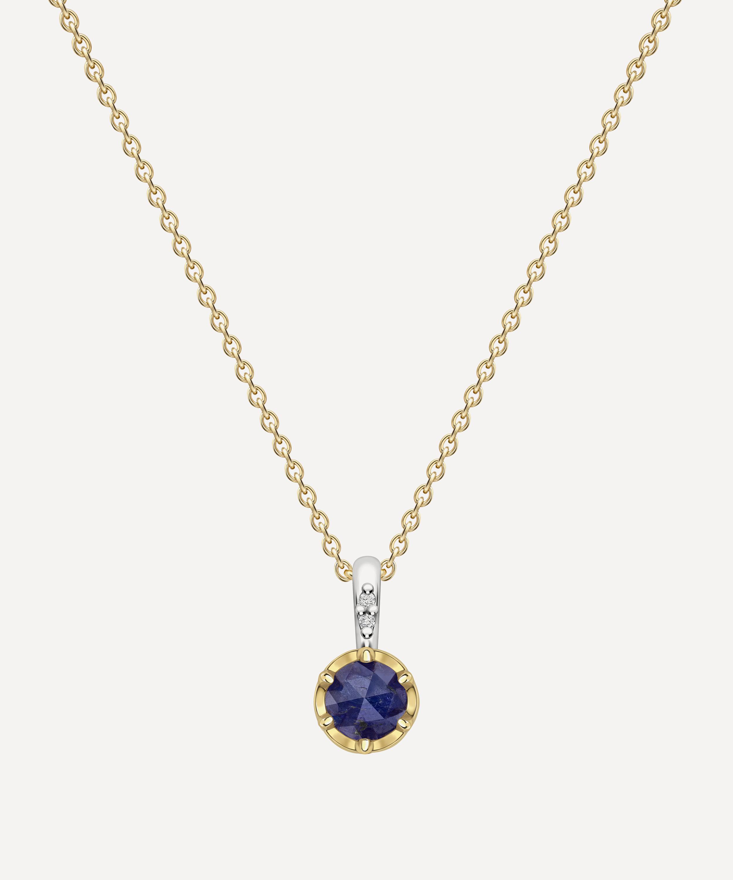 22ct Gold-Plated Vermeil Silver September Sapphire Birthstone Pendant Necklace