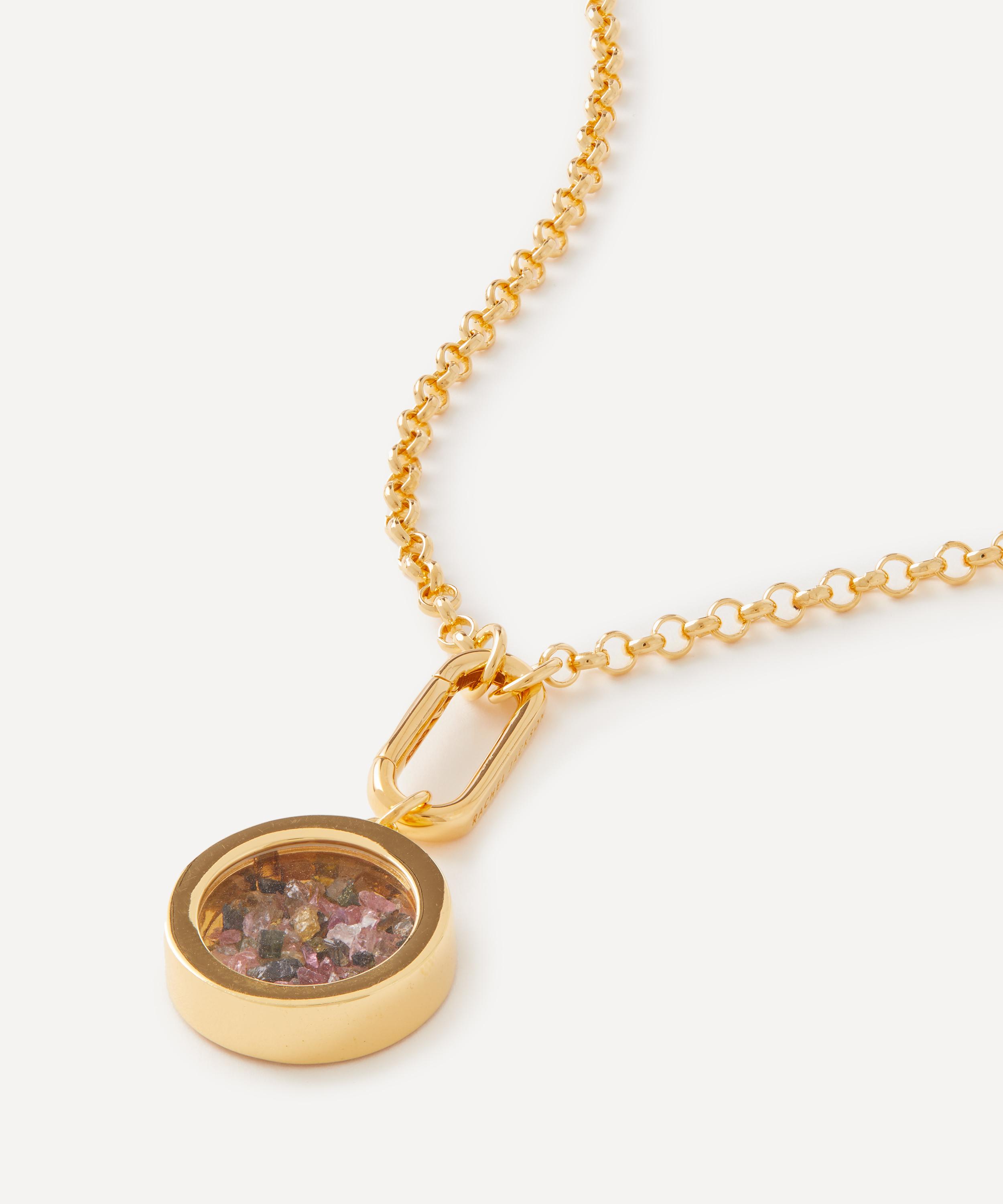 22ct Gold-Plated Deco Sun January Birthstone Pendant Necklace
