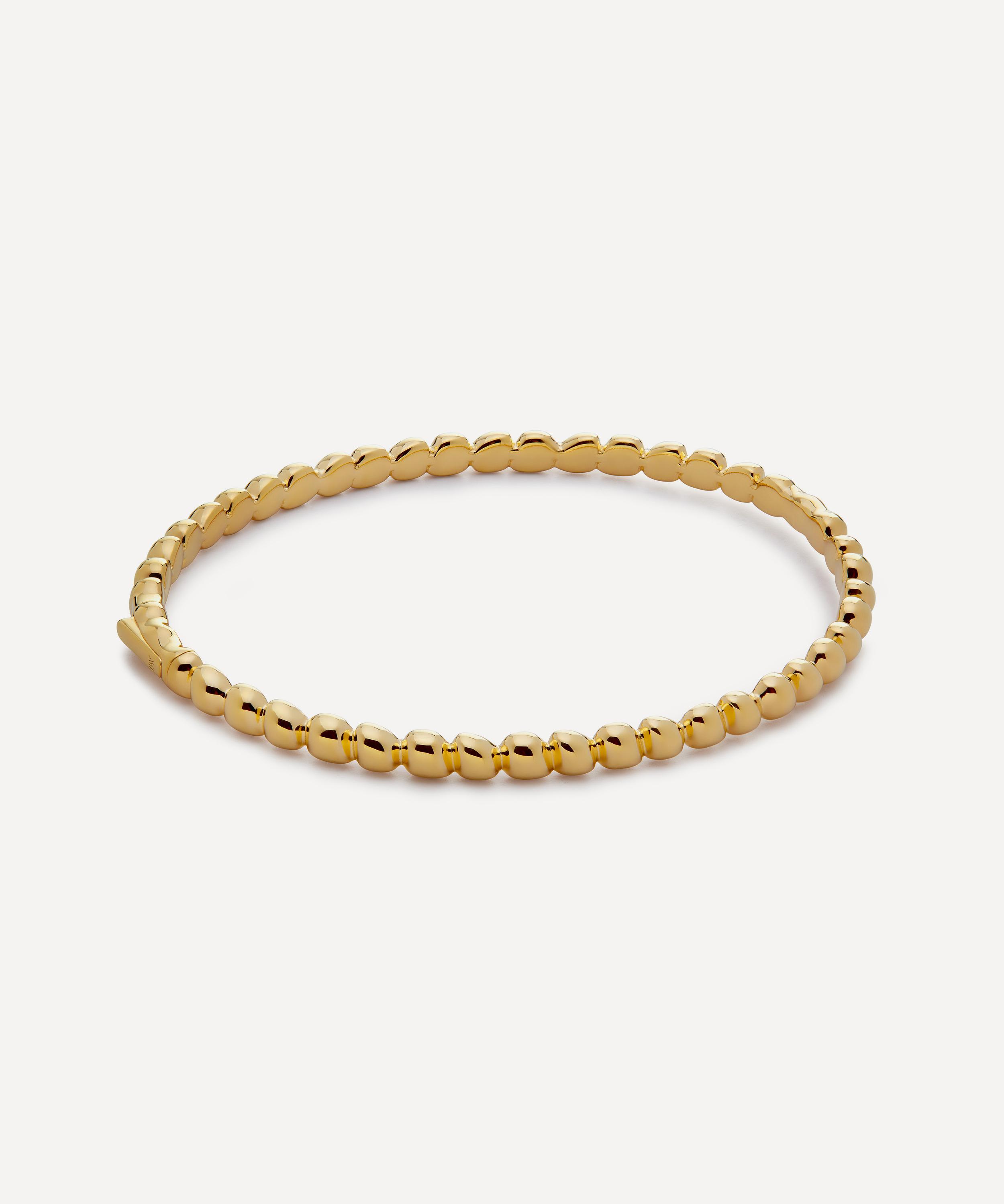 18ct Gold-Plated Vermeil Silver Nura Teardrop Bangle Bracelet